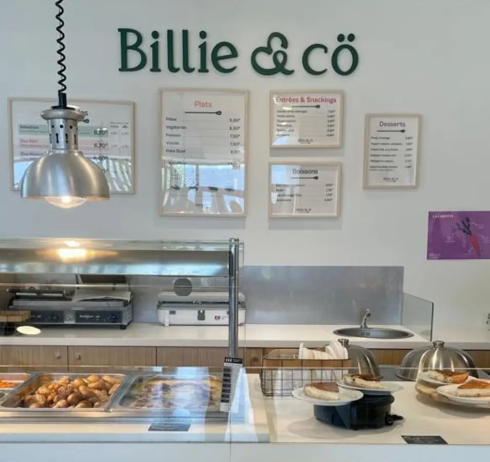 Enseigne Billie&Co dans le lieu de restauration